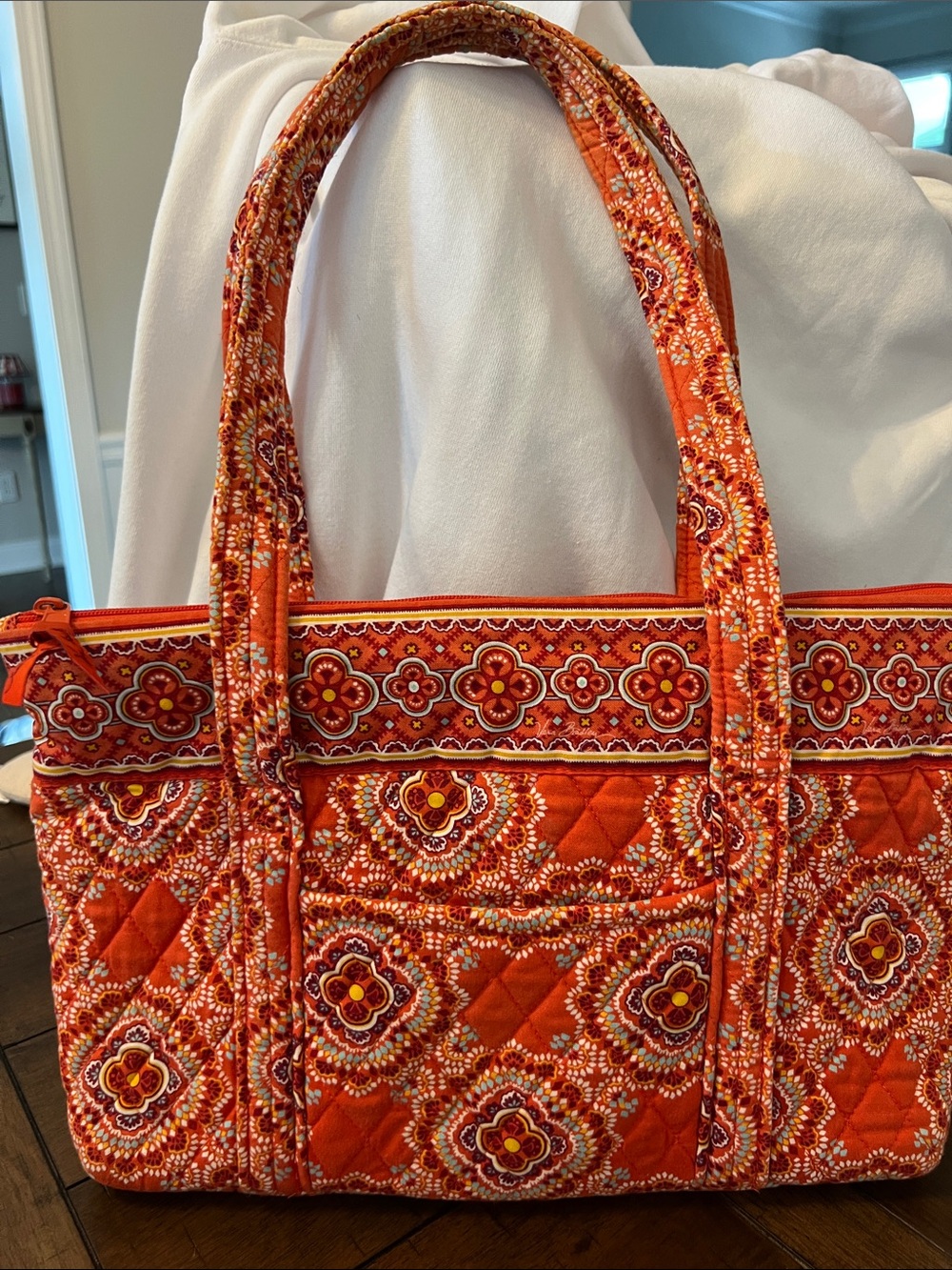 Vera Bradley Orange Quilted Floral Tote